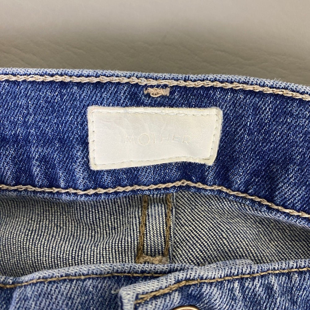 MOTHER The Runaway Weekender Jeans Women's Size 26 Flare Blue Distressed Denim - Picture 2 of 15